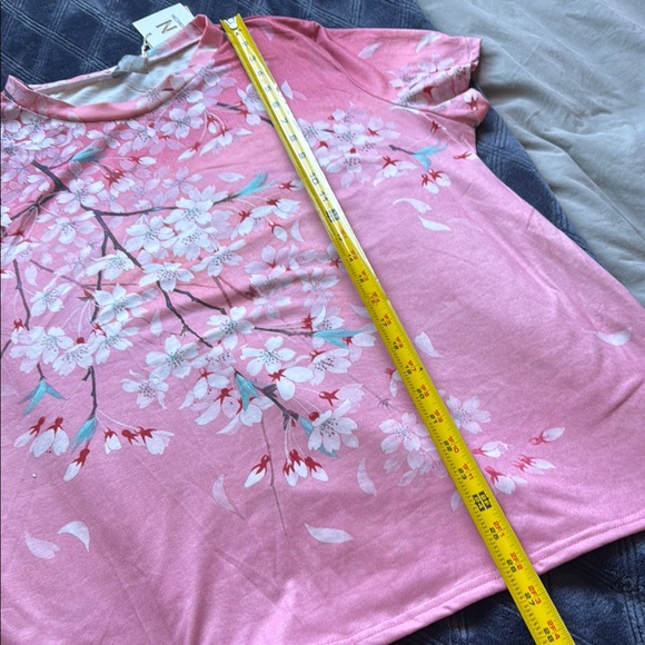 New Noracora Womens Cherry Blossom Pink Floral Tee size XXL - Picture 10 of 13